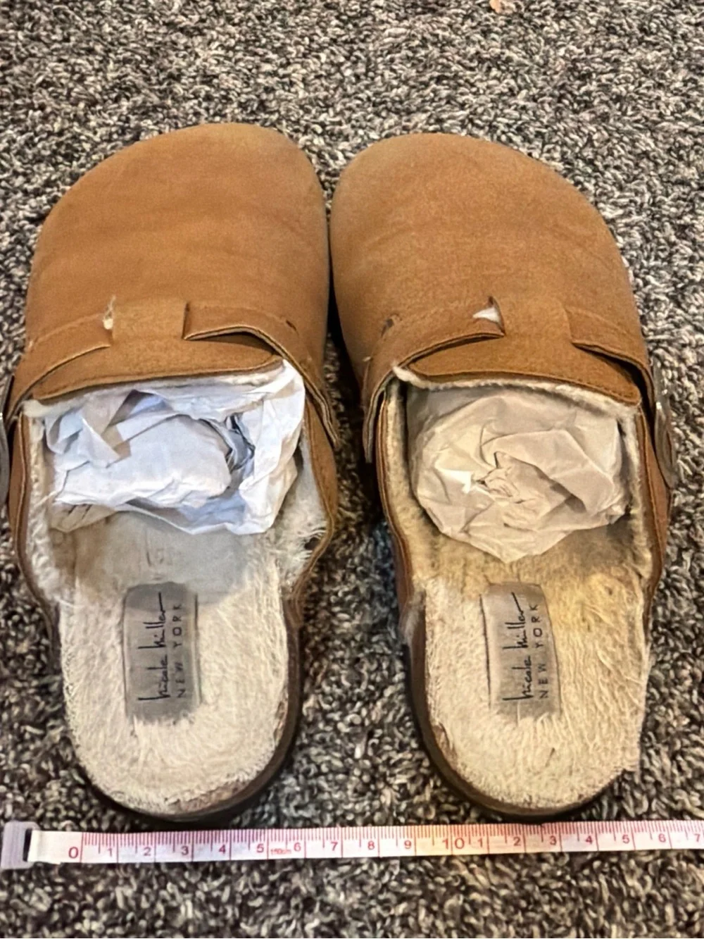 Nicole Miller Kids Tan Suede Slip-On Slippers